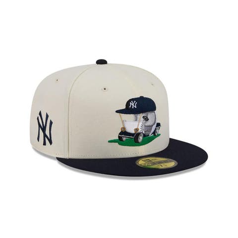 Men's New Era  Cream/Navy New York Yankees Bullpen Cart 59FIFTY Fitted Hat