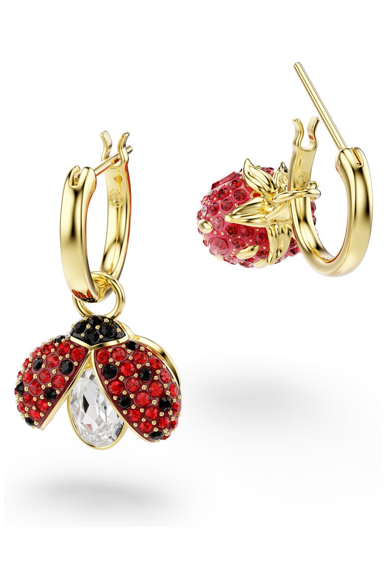 Idyllia Set of 3 Charms with Hoop Earrings, Alternate, color, GOLD/ MULTI