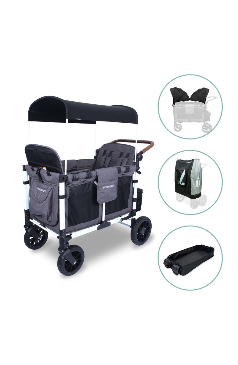 WonderFold W4 Luxe 4-Passenger Multifunctional Stroller Wagon Bonus Pack, Alternate, color, 