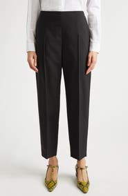 Marni Pintuck Tapered Straight Leg Virgin Wool Pants