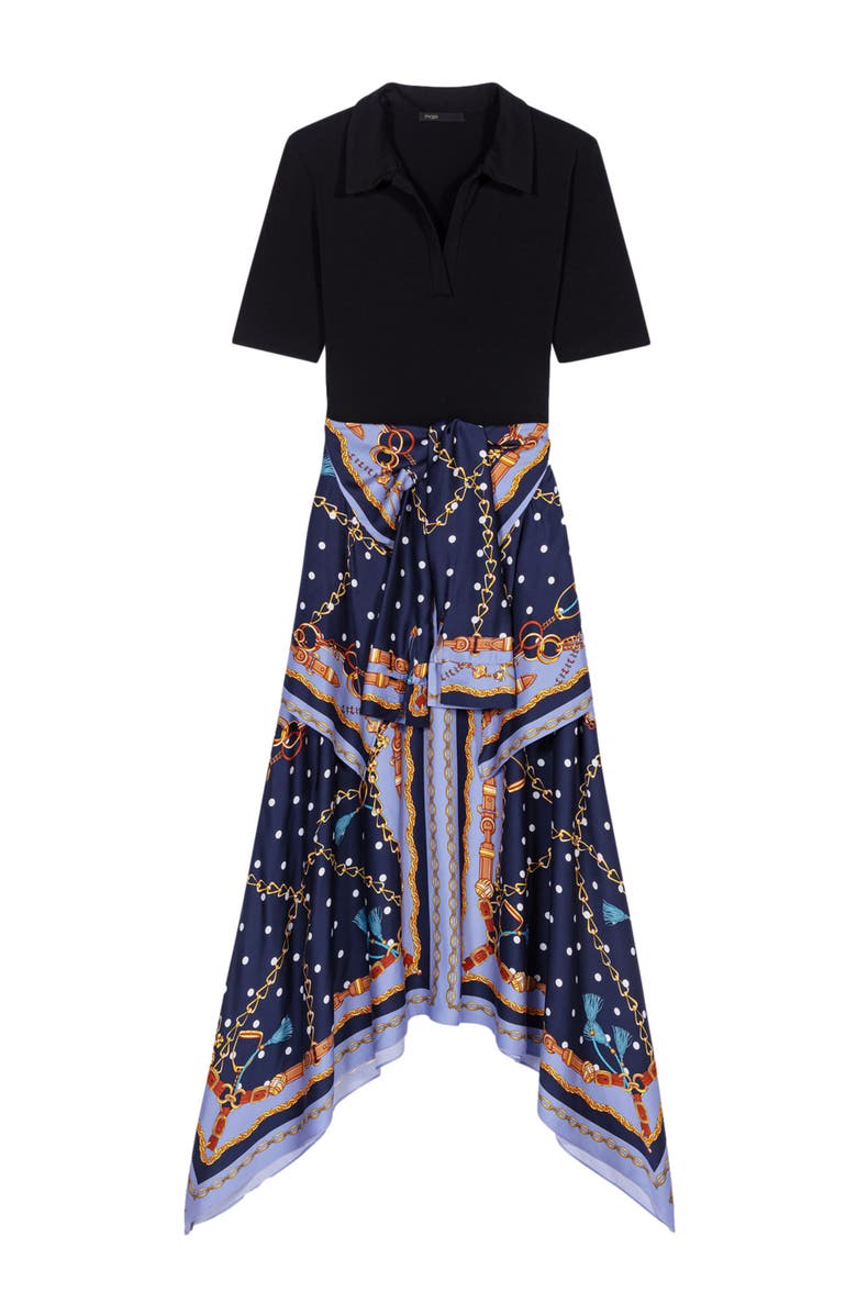 maje Illusion effect patterned dress, Alternate, color,