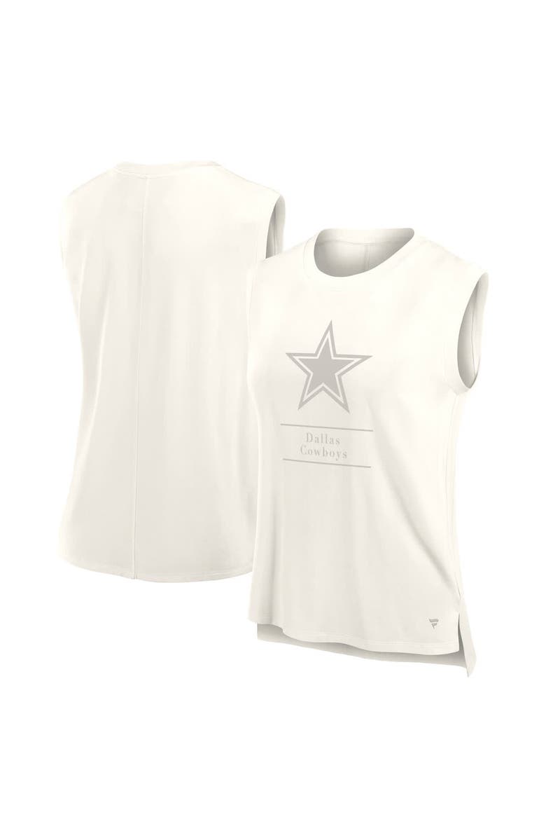 FANATICS Women's Fanatics Cream Dallas Cowboys Studio Embrace Tank Top, Main, color, Cream