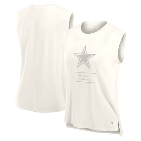 Women's Fanatics Cream Dallas Cowboys Studio Embrace Tank Top