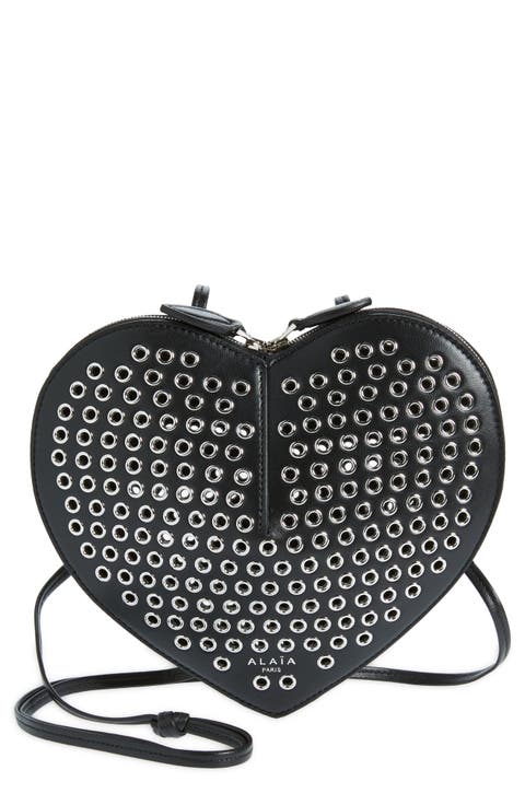 Le Coeur Grommet Leather Crossbody Bag