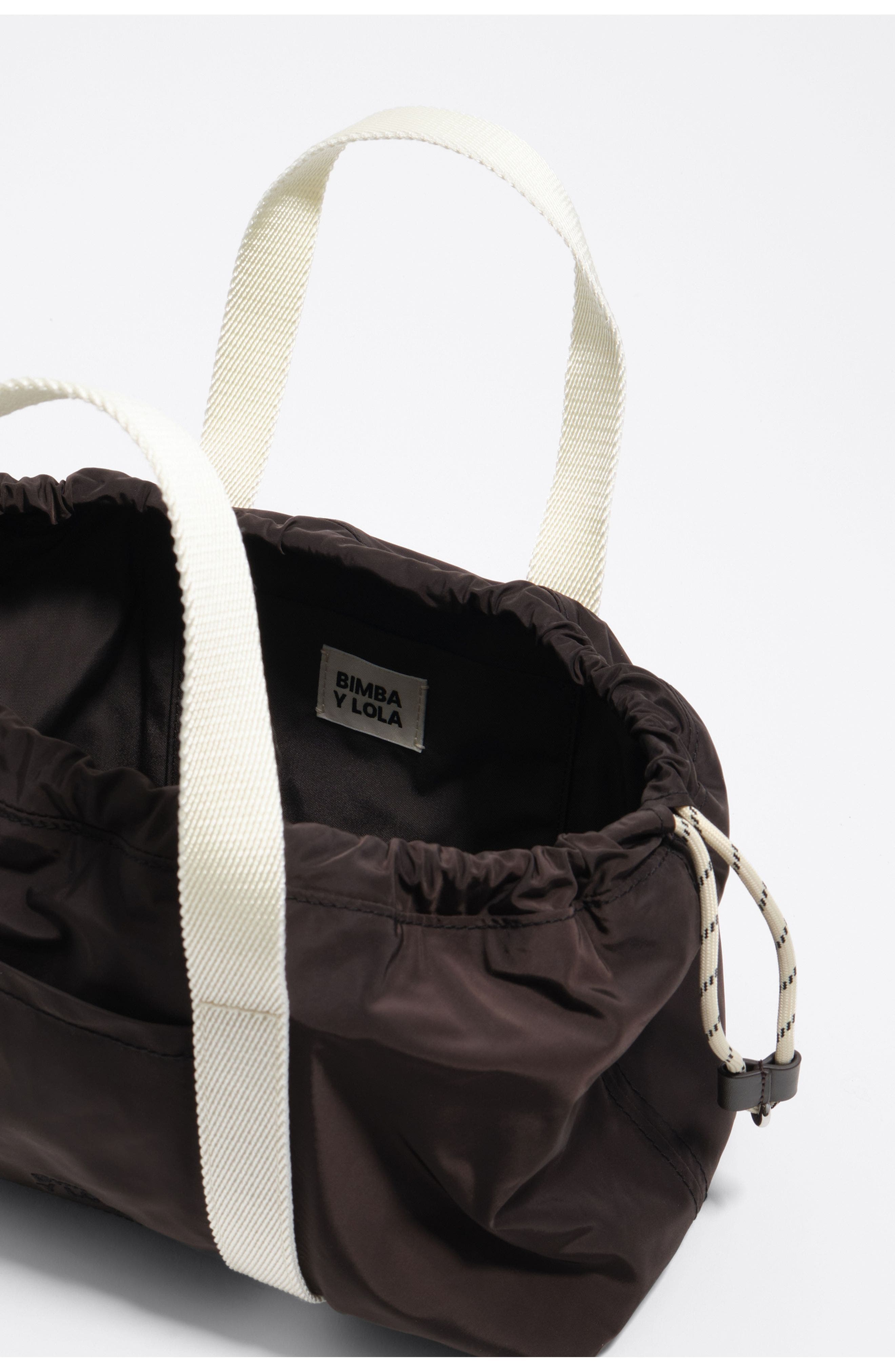 Bimba y Lola Carry Handle Nylon Mini Bag, Alternate, color, Charcoal