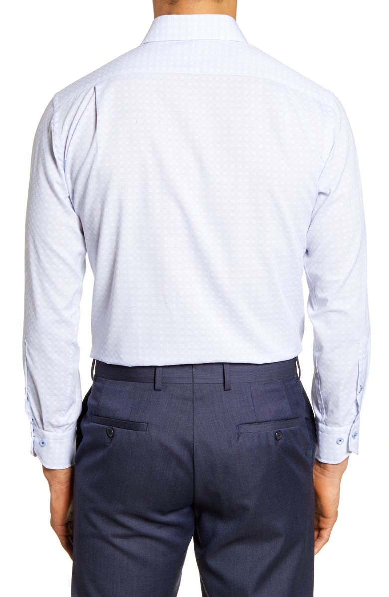 Lorenzo Uomo Trim Fit Plaid Dress Shirt, Alternate, color, Sky Blue