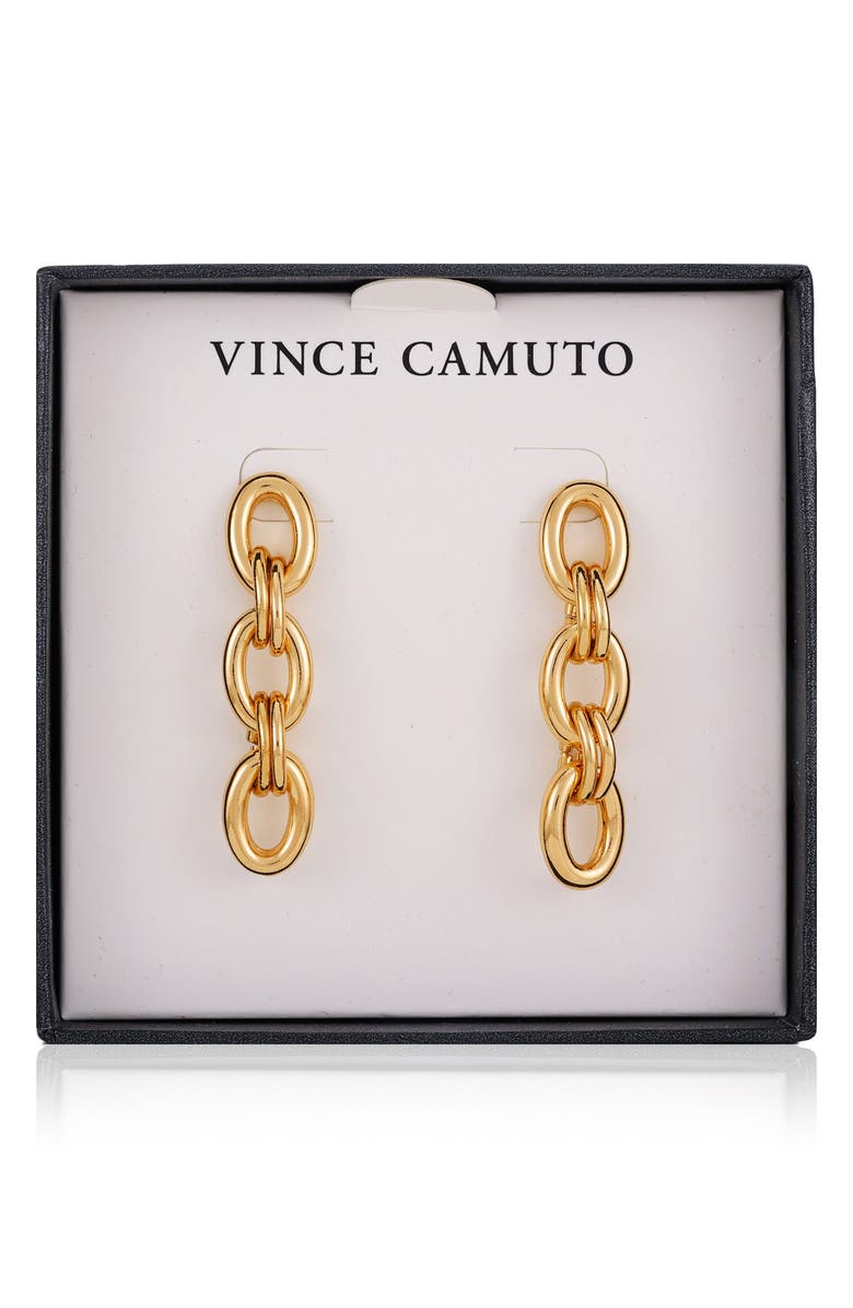 Vince Camuto Link Earrings, Main, color, Gold Tone