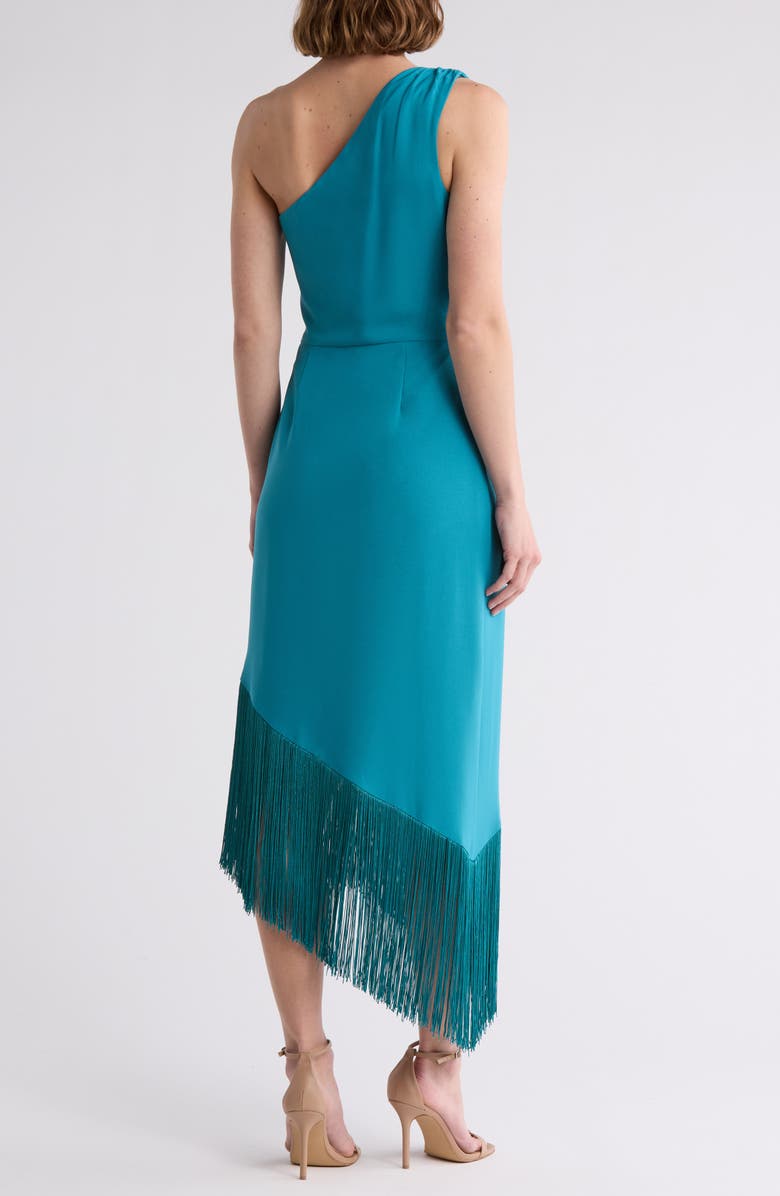 Hutch One Shoulder Fringe Hem Dress, Alternate, color, Turquoise