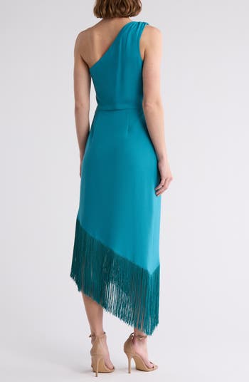 One Shoulder Fringe Hem Dress