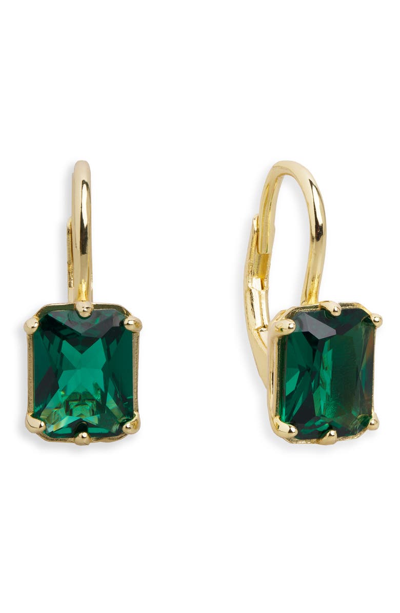 Argento Vivo Sterling Silver Cubic Zirconia Leverback Earrings, Main, color, Gold