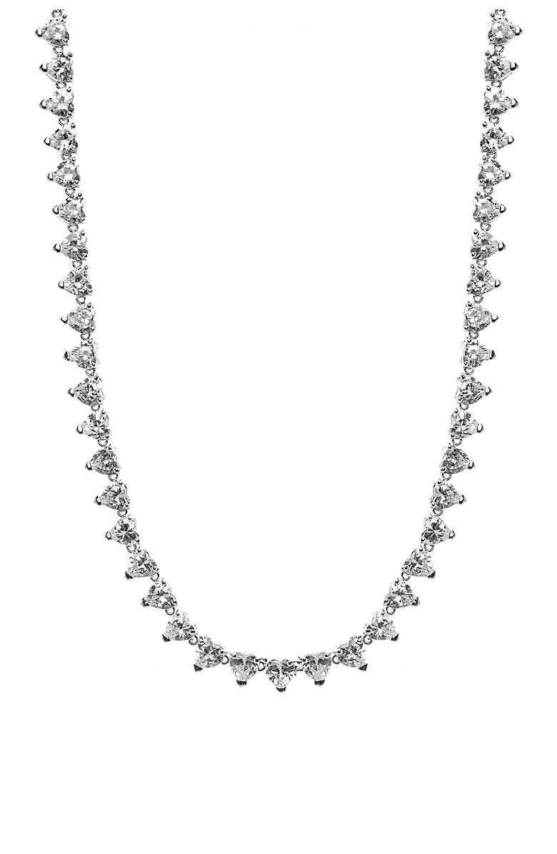 CZ by Kenneth Jay Lane Heart CZ Necklace, Main, color,