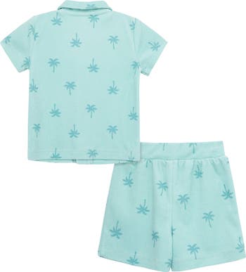 Printed Terry Shirt & Shorts Set