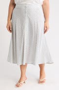 MAX STUDIO Stripe Button Front A-Line Skirt
