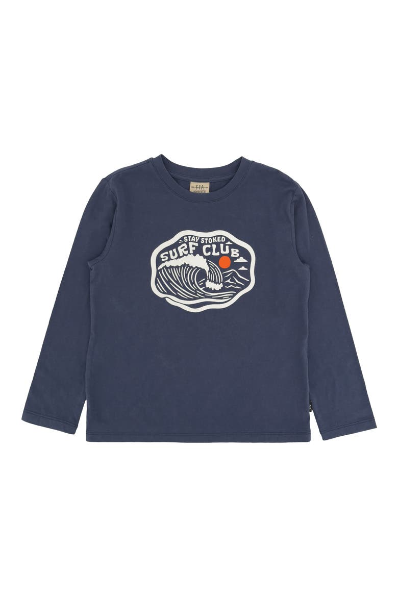 Kids' Surf Club Long Sleeve Cotton Graphic T-Shirt, Main, color, CROWN BLUE
