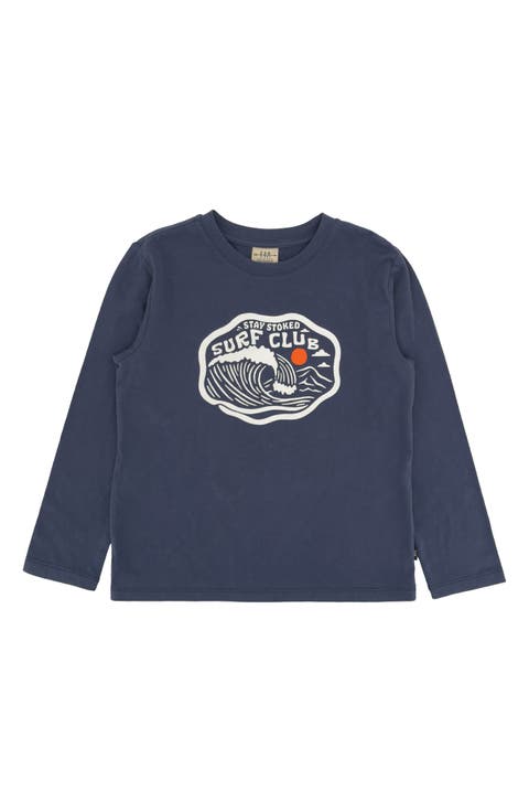 Kids' Surf Club Long Sleeve Cotton Graphic T-Shirt
