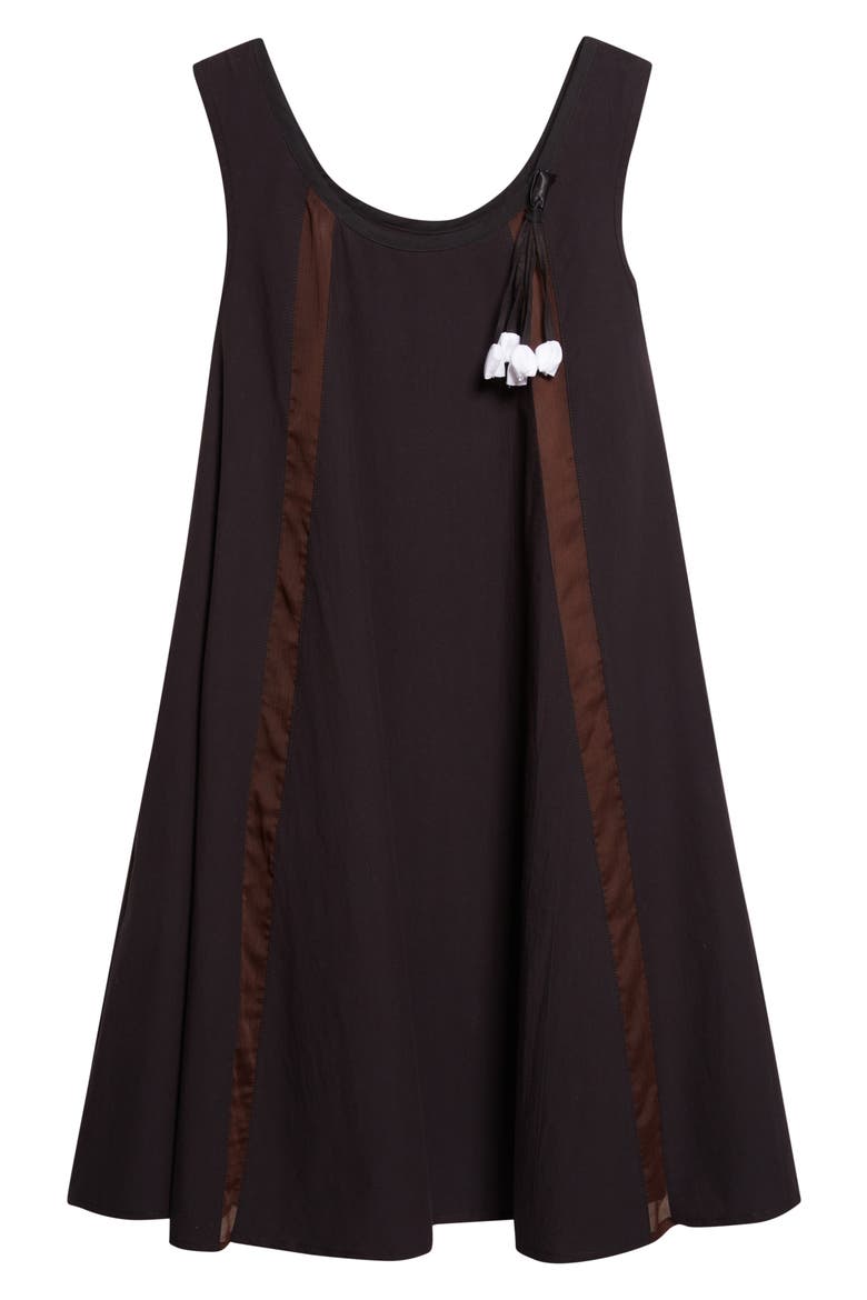 Lamp Shade Organic Cotton Trapeze Dress, Alternate, color, BLACK