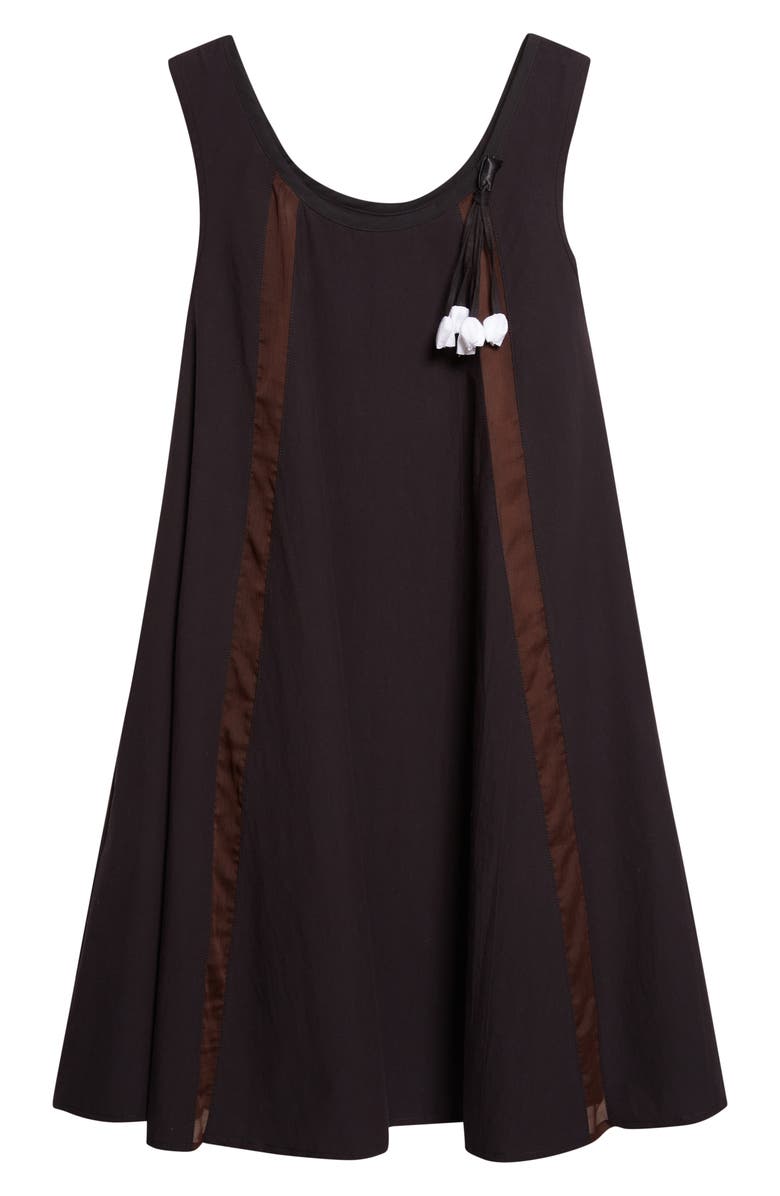 KÚR Lamp Shade Organic Cotton Trapeze Dress, Alternate, color, Black