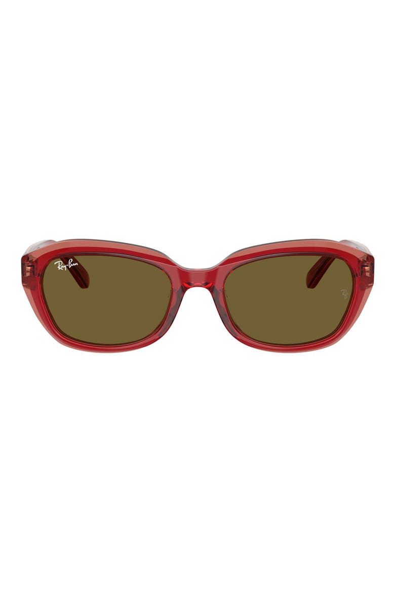 Kids' 48mm Irregular Sunglasses, Main, color, RED/ ORANGE/ PURPLE / BROWN