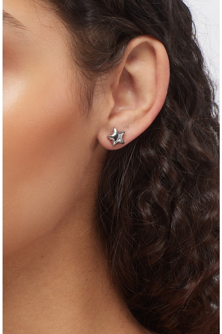 Micro Star Balloon Stud Earrings, Alternate, color, LIGHT ANTIQUE SILVER