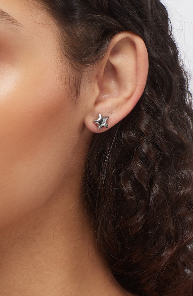 Marc Jacobs Micro Star Balloon Stud Earrings, Alternate, color, Light Antique Silver