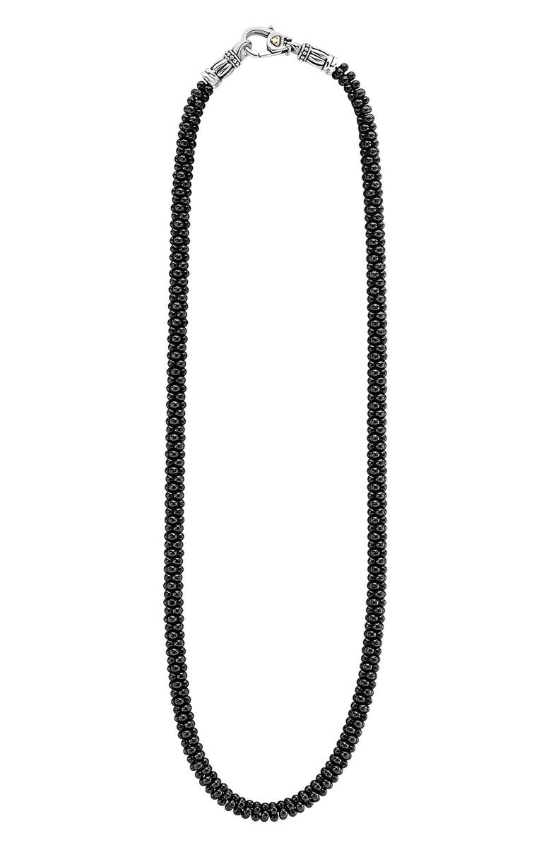 LAGOS 'Black Caviar' 5mm Beaded Necklace, Main, color,