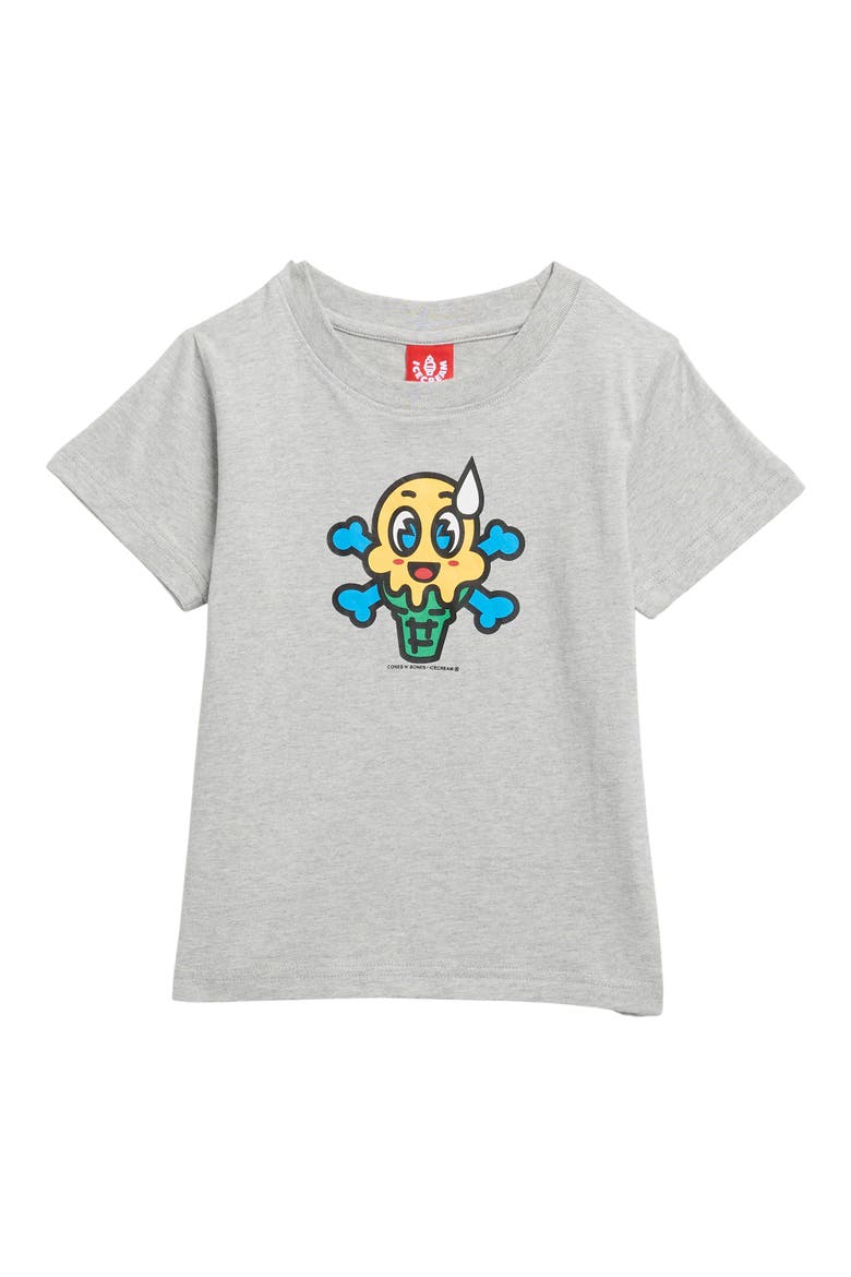 Kids' Cones 'N Bones Cotton Graphic T-Shirt, Main, color, HEATHER GREY