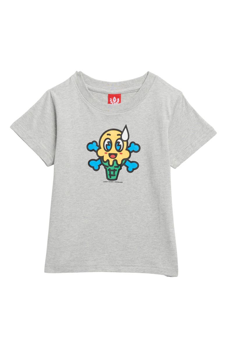 ICECREAM Kids' Cones 'N Bones Cotton Graphic T-Shirt, Main, color, Heather Grey