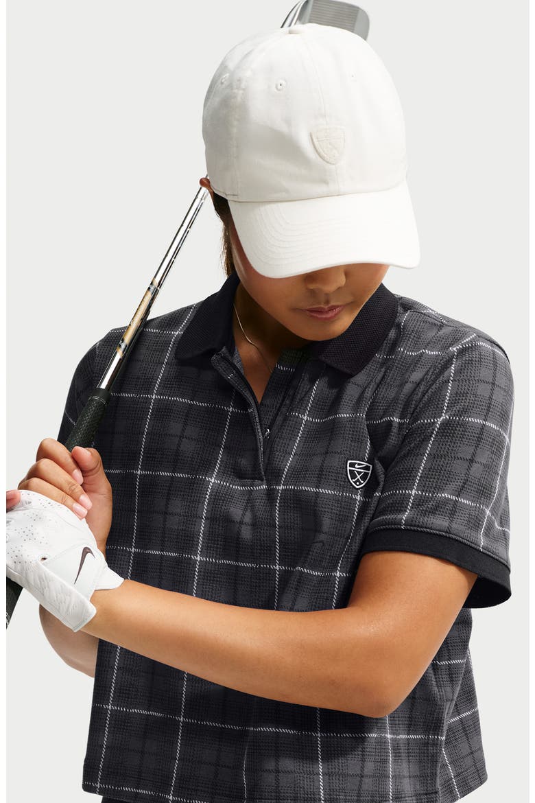 Fairway Cropped Polo, Alternate, color, BLACK/ WHITE