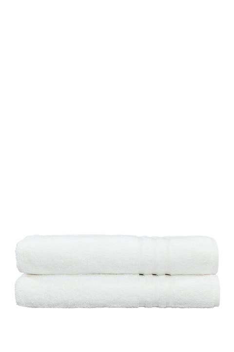 Denzi Bath Towels - Set of 2 - White