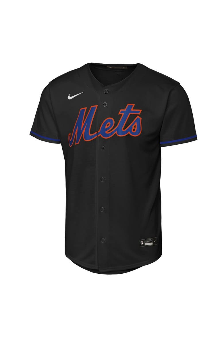 Youth Nike Francisco Lindor Black New York Mets Alternate Replica Jersey, Alternate, color, Black