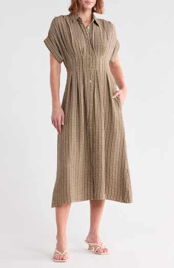 Plaid Print Shirtdress