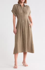 MAX STUDIO Plaid Print Shirtdress