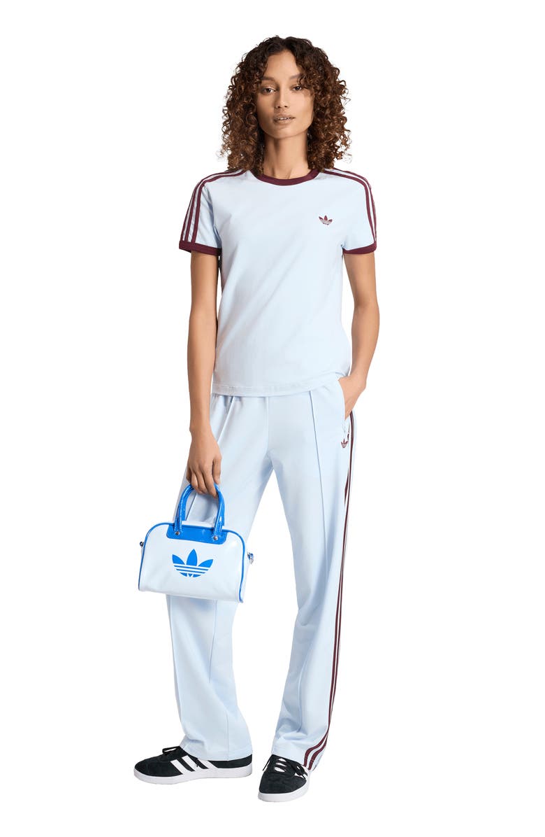 adidas Originals Firebird Classic Recycled Polyester Track Pants, Alternate, color, Crystal Sky/ Maroon
