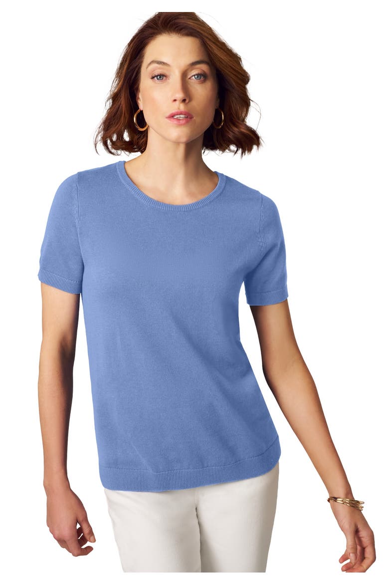 Scoop Neck Sweater Tank, Main, color, AZURE MIST