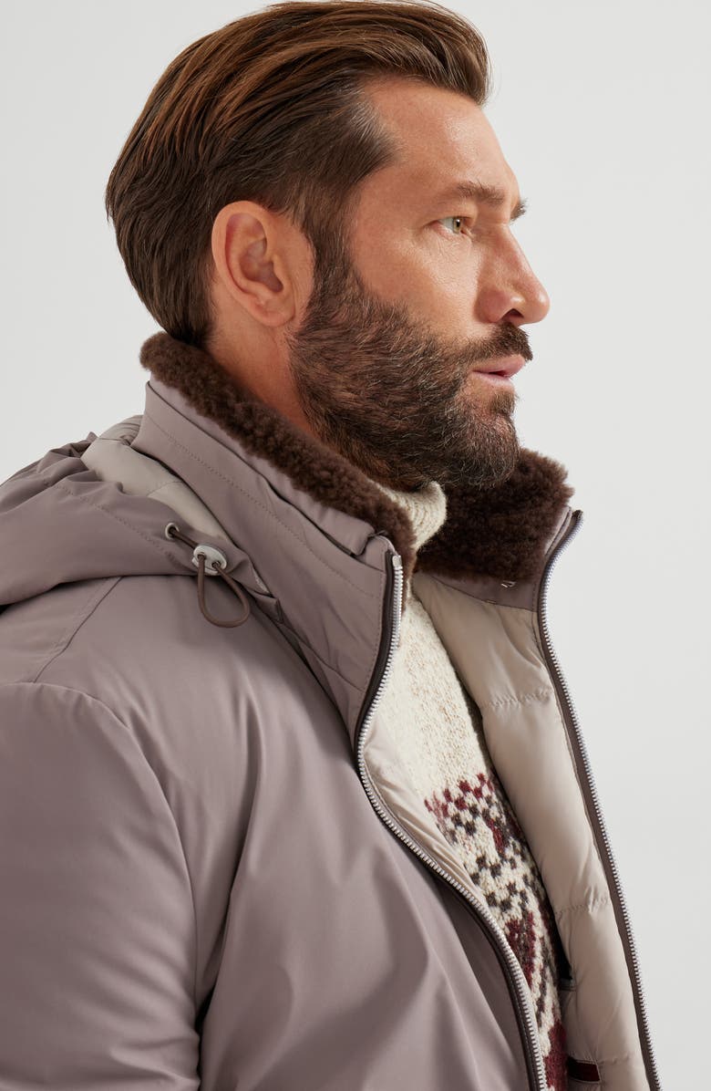 Brunello Cucinelli Nylon down jacket, Alternate, color, Dove Grey