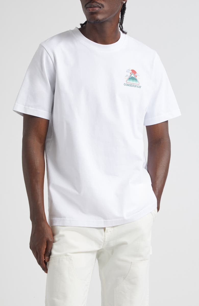 Casablanca Montagne Ondulee Graphic T-Shirt, Main, color, White Jersey Montagne