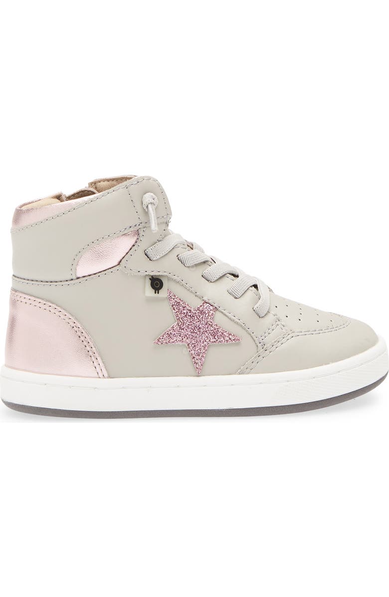 OLD SOLES Kids' Starling Metallic High Top Sneaker, Alternate, color, Gris / Pink Frost / Glam Pink