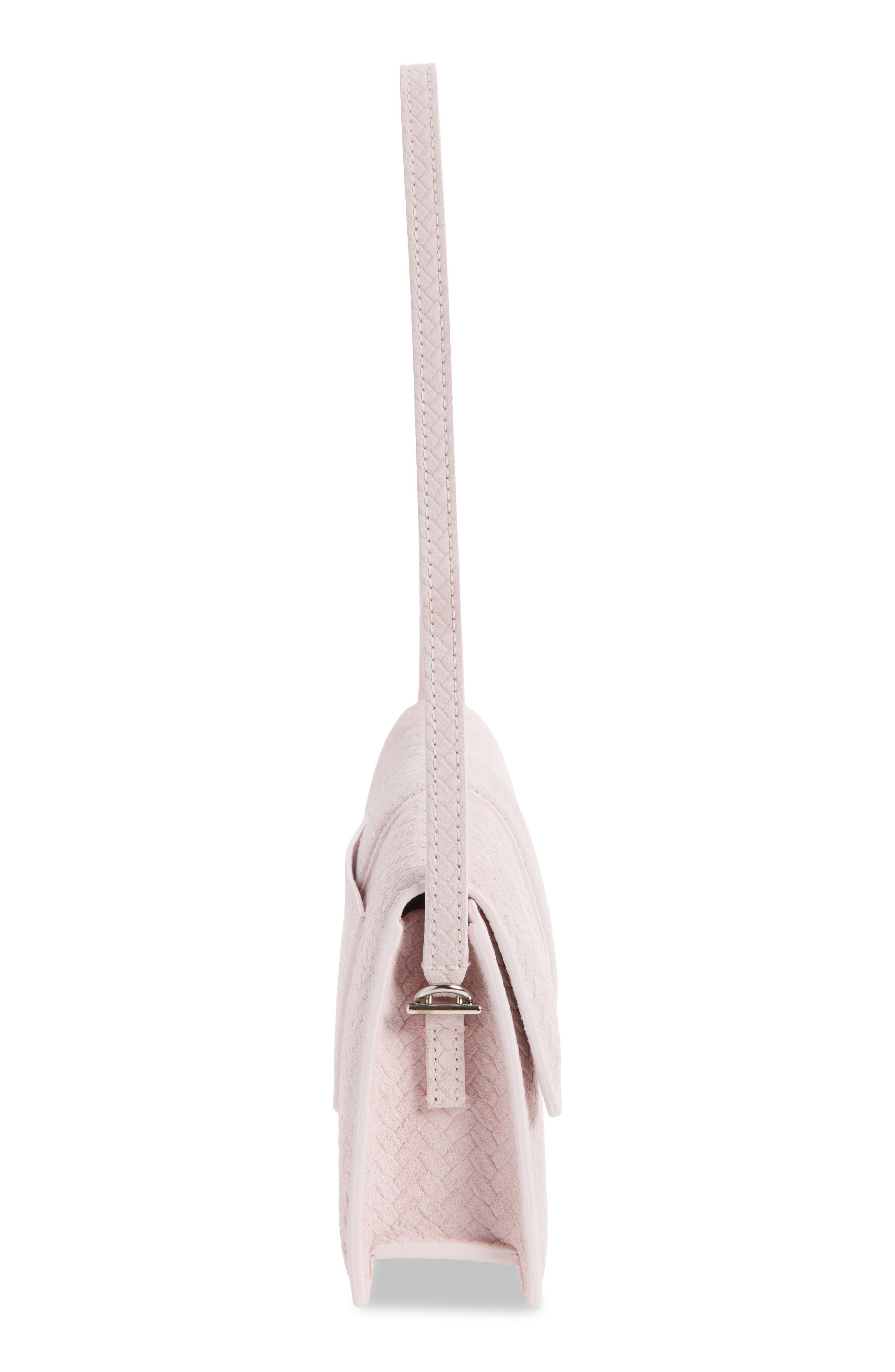 Jacquemus Le Long Bambino Suede Shoulder Bag, Alternate, color, Light Pink 410