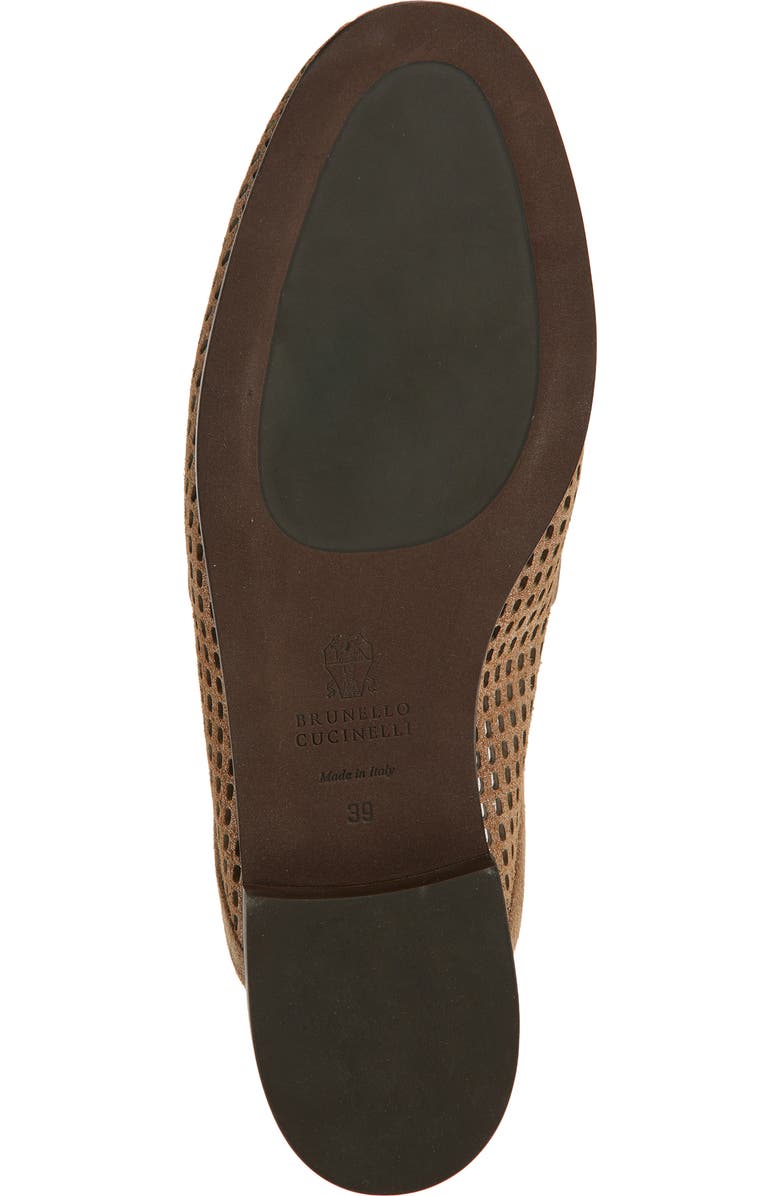 Brunello Cucinelli Sparkle Net Leather Mule, Alternate, color, Brown