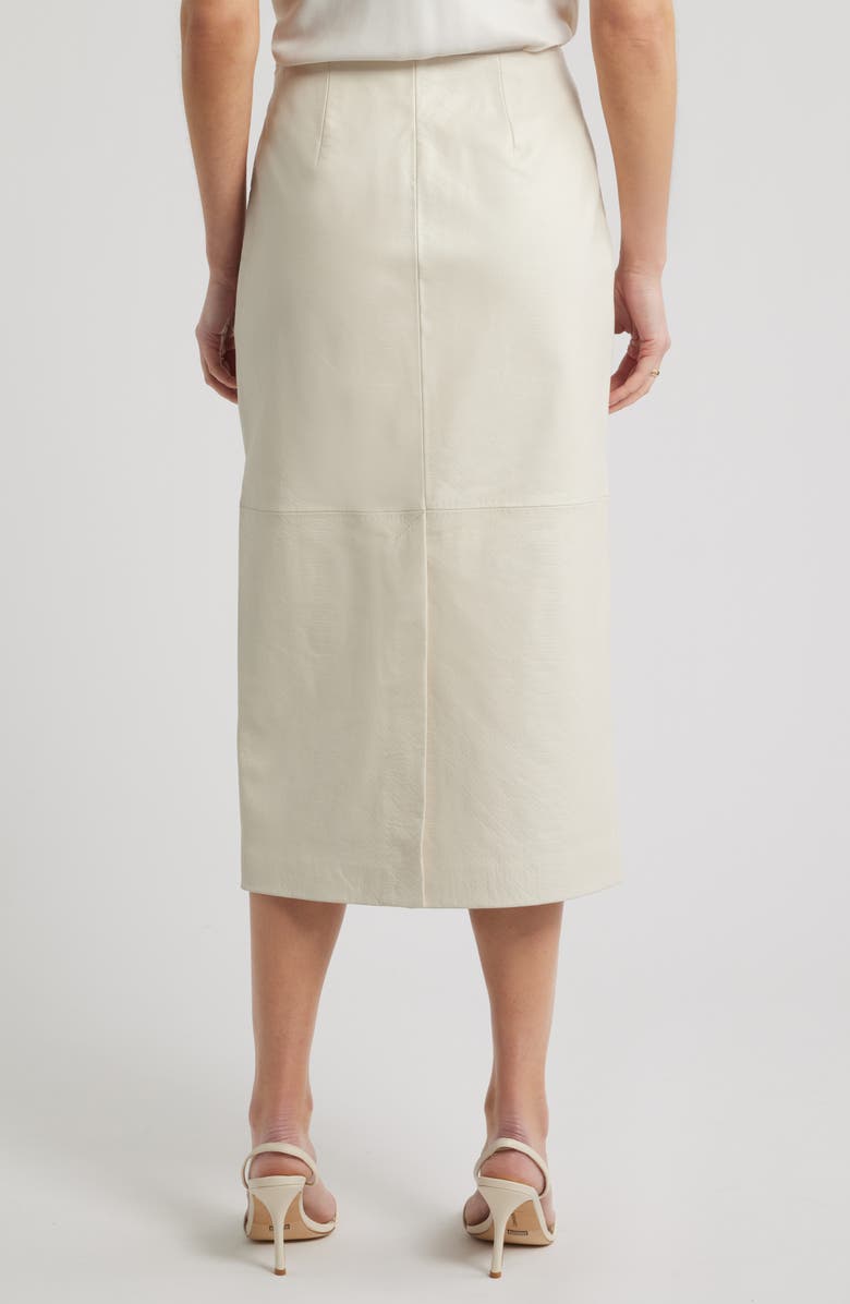 Nordstrom Croc Embossed Leather Pencil Midi Skirt, Alternate, color, Ivory Tofu