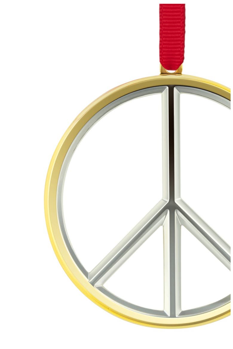 Peace Sign Ornament, Alternate, color, SILVER