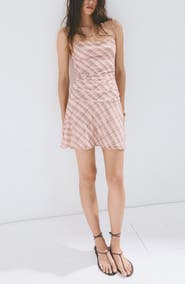 MANGO Gathered Checked Dress