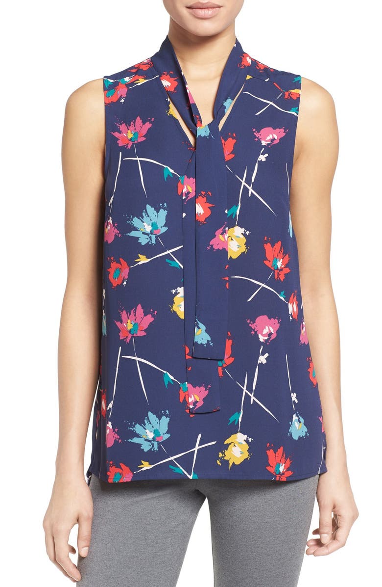 Halogen<sup>®</sup> Sleeveless Tie Neck Blouse, Main, color, 