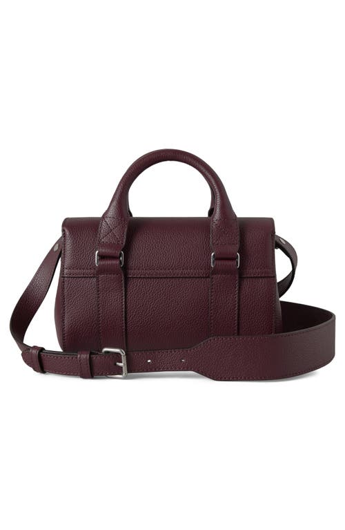 Mulberry Mini Bayswater Grained Leather Handbag In Burgundy