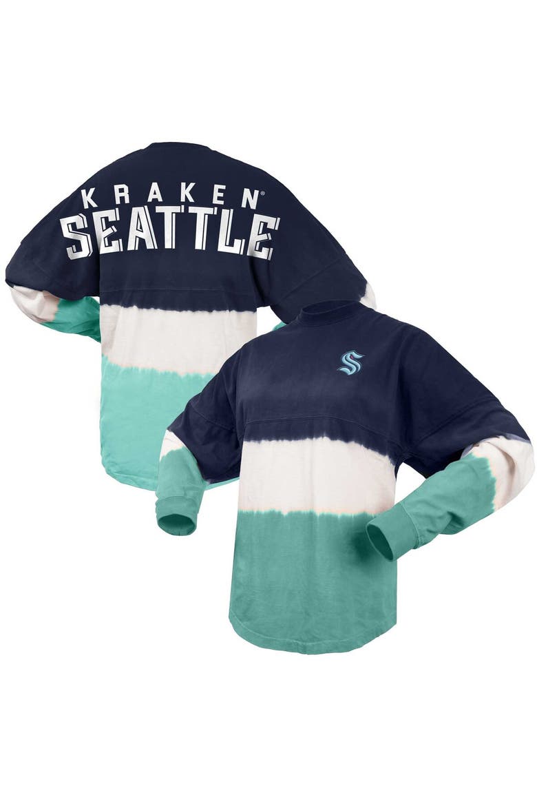 Women's Spirit Jersey Blue/Light Blue Seattle Kraken Ombre Long Sleeve T-Shirt, Main, color, Blue