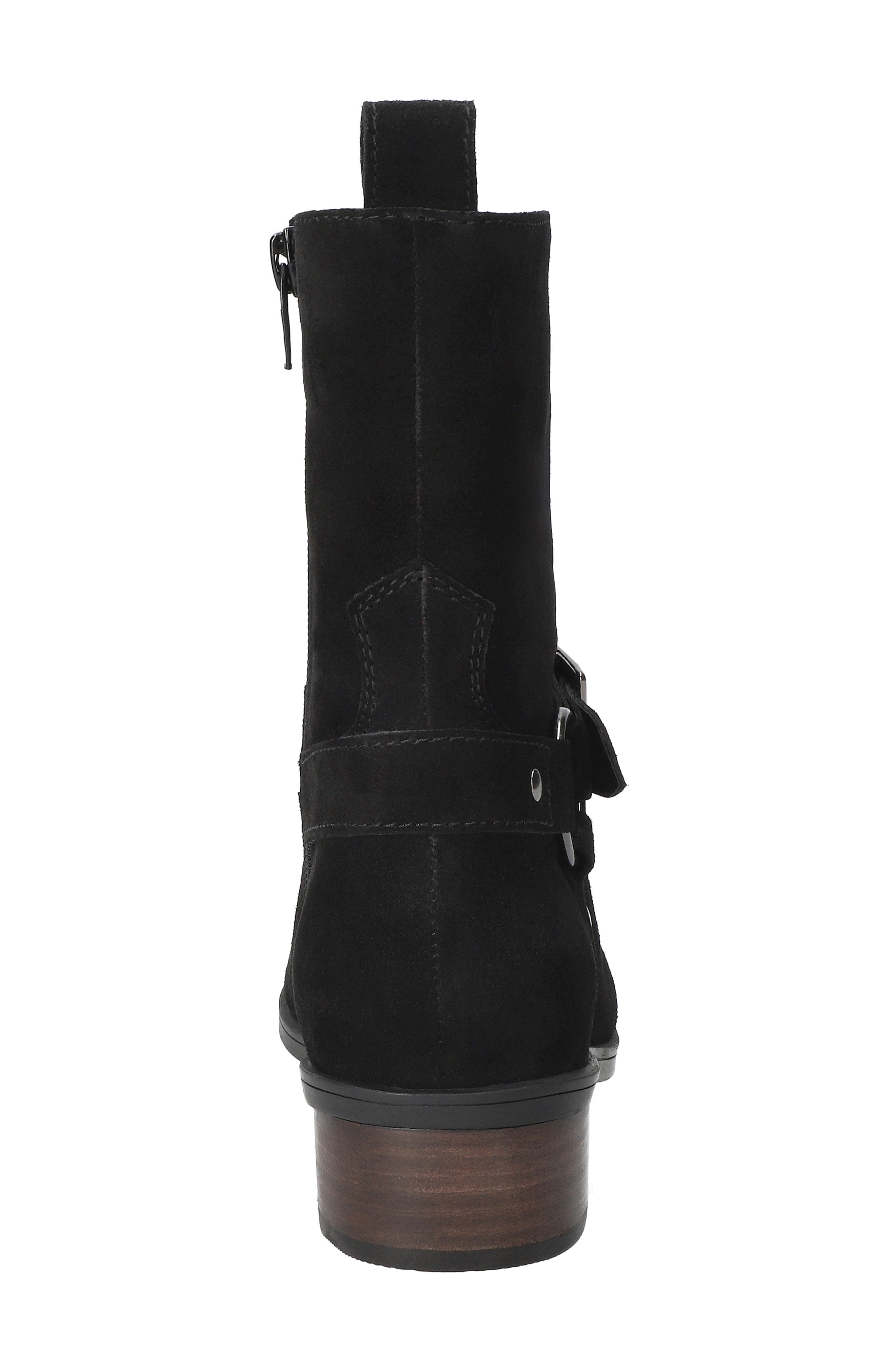 Pike Harness Bootie, Alternate, color, BLACK SUEDE LEATHER