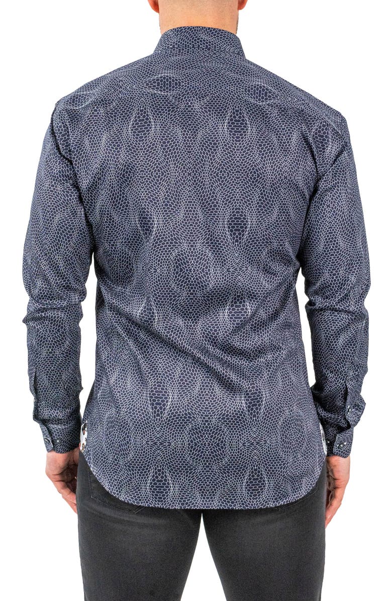 Maceoo Fibonacci Pirate Net Contemporary Fit Button-Up Shirt, Alternate, color,