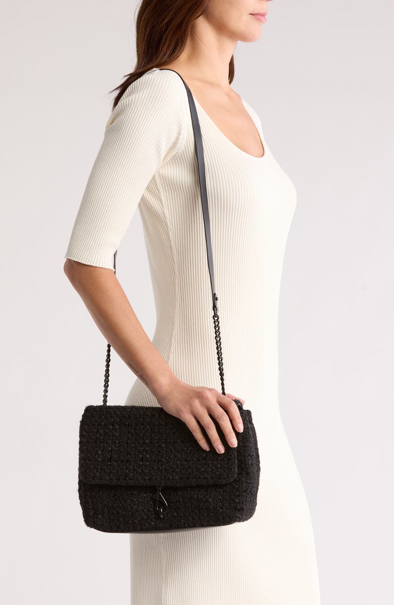 Rebecca Minkoff Edie Bouclé Flap Shoulder Bag, Alternate, color,