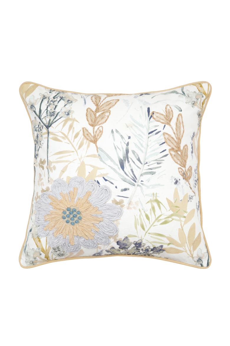 Freesia Accent Throw Pillow 18" x 18", Main, color, Beige