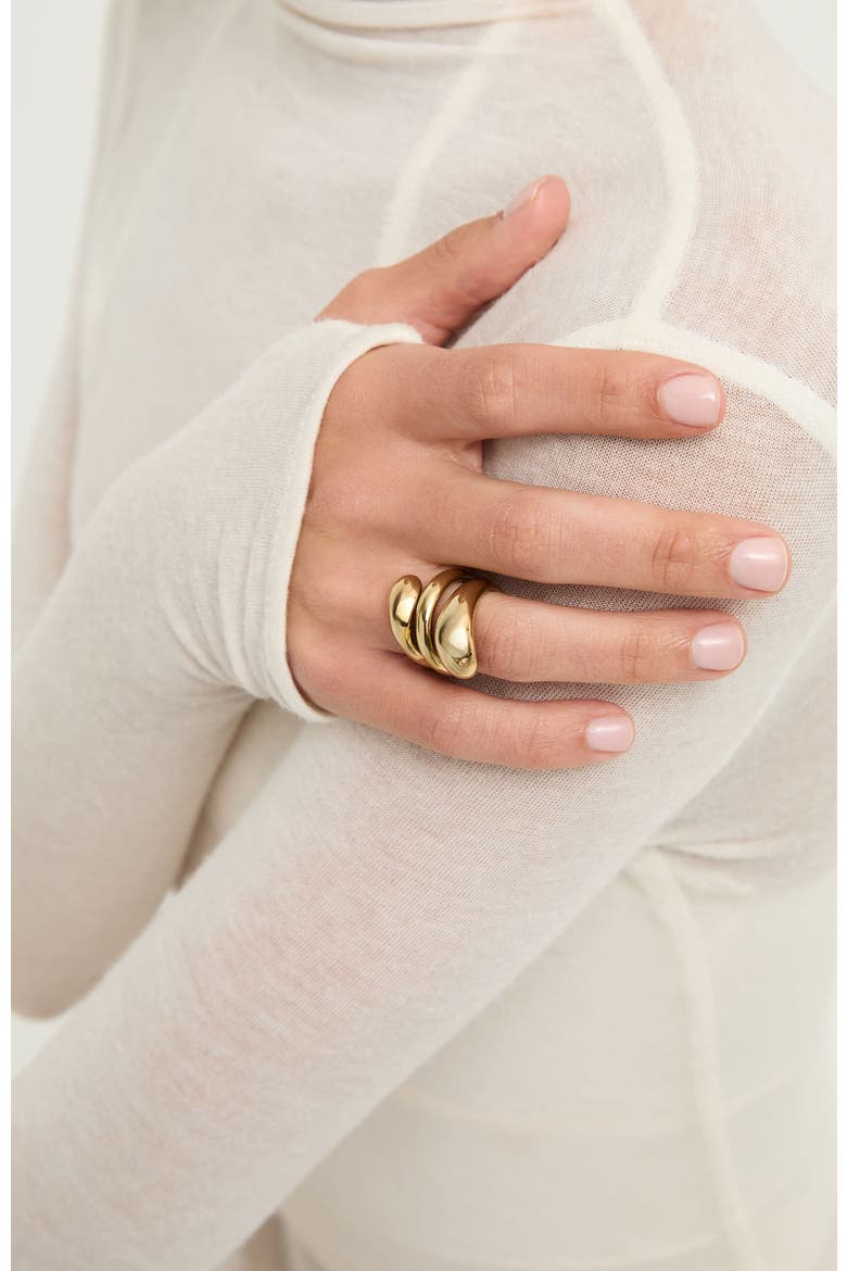 Triple Spiral Statement Ring in Gold tone, Alternate, color, Gold